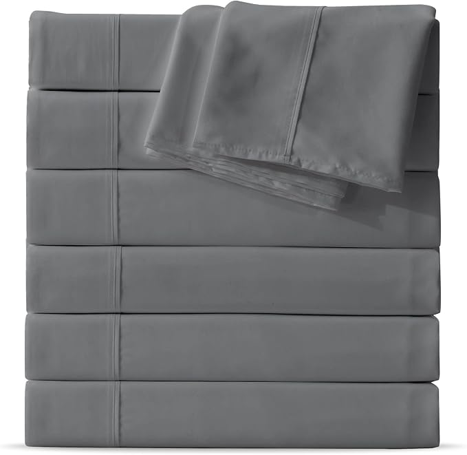 Maple&Stone Queen Flat Sheet 6 Pack, Premium Soft & Breathable, Brushed by MapleStone