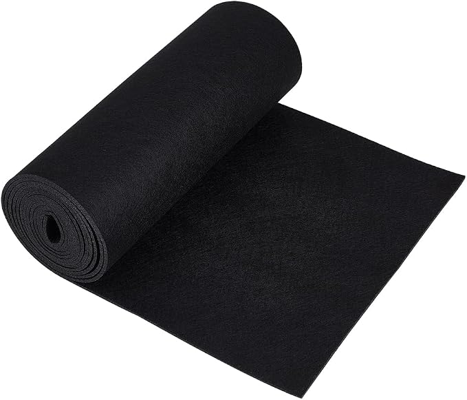 BENECREAT Black Felt Roll, 118x11.81 Inch Craft Felt Fabric Soft Fabric Sheets by BENECREAT