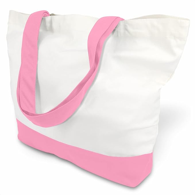 TOPDesign 3-Pack Super Strong Large 12oz Cotton Canvas Tote Bags, Reusable by TOPDesign