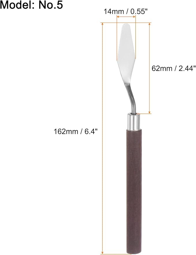 HARFINGTON 2pcs No.5 Palette Knives 14mm Width Stainless Steel Small Pointy - Image 2