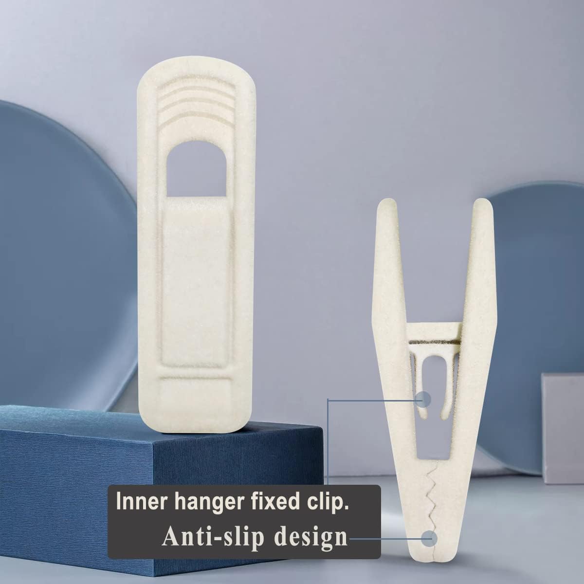 Beige Velvet Hangers (50-Pack), Non-Slip Velvet Clips for Skirts, Suits