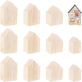 OLYCRAFT 12Pcs 4Sizes Unfinished Wood House Shaped Blocks Arrow Shape Wooden by OLYCRAFT