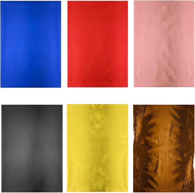 300Pieces Toner Reactive Foil 6 Assorted Color 11.4x7.9inch Embossed Metallic by CYFUNDESIGN