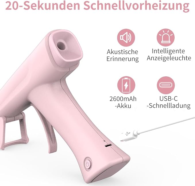 Cordless Hot Glue Gun, Fast Preheat, 2.6Ah Rechargeable Battery, Smart Auto - Image 3