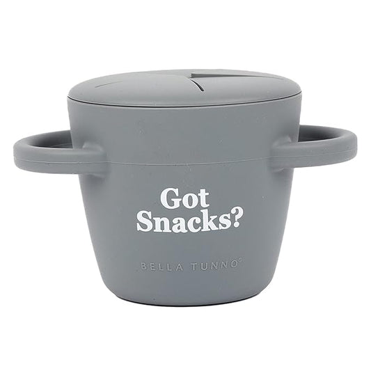 Bella Tunno Snack Cups for Toddlers, Silicone Spill Proof Food Container with Lid, Babies & Kids 6-12 Months, Got Snacks