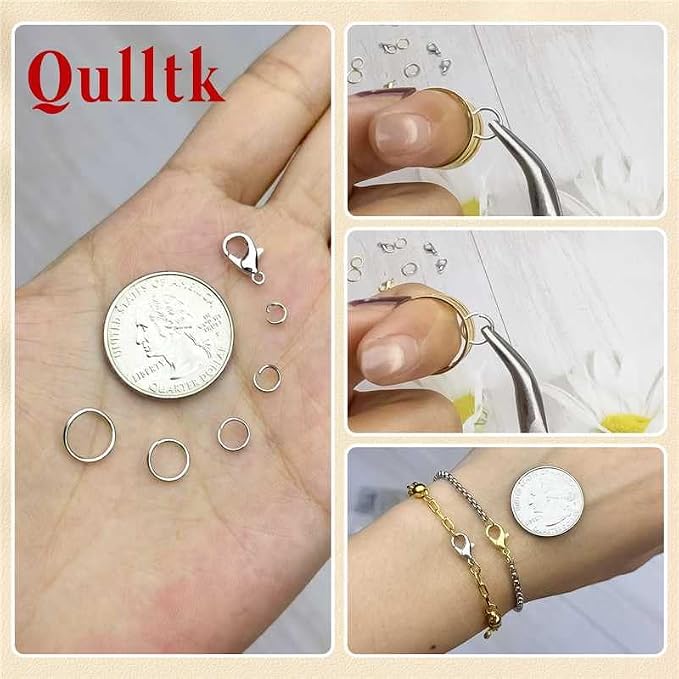 1200 Pcs Jump Rings for Jewelry Making Supplies, Necklace Repair Kit - Image 4