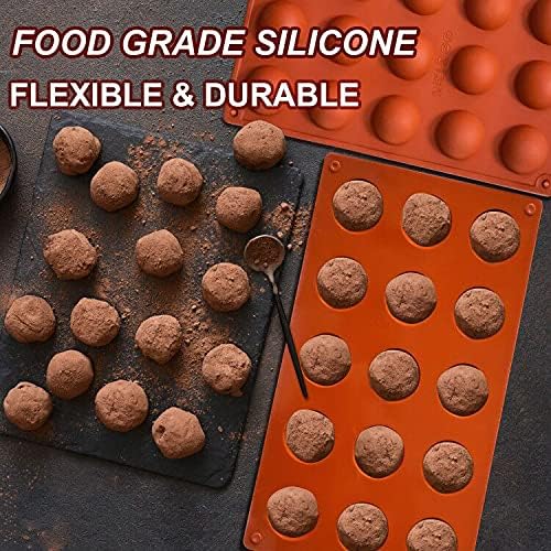 Lerykin Small 15-Cavity Semi Sphere Silicone Molds Non-Stick, 2 Packs Half - Image 3