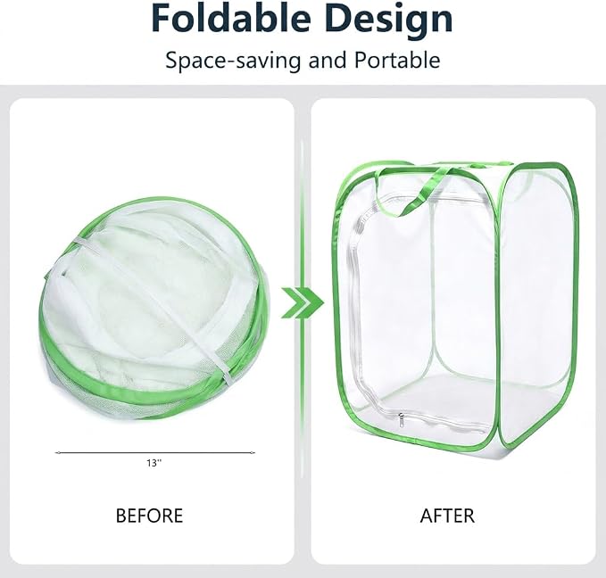 Mesh Plant Protection Enclosure, Portable Collapsible Garden Grow Cage - Image 5