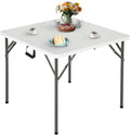 FDW 34" Folding Card Table Plastic, Portable Square Height by FDW