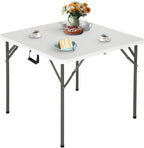 FDW 34" Folding Card Table Plastic, Portable Square Height by FDW