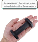 HAHIYO 3.35Inch/8.5cm 3PCs Black Wood Spool Natural Unfinished Wooden Thread - Image 3