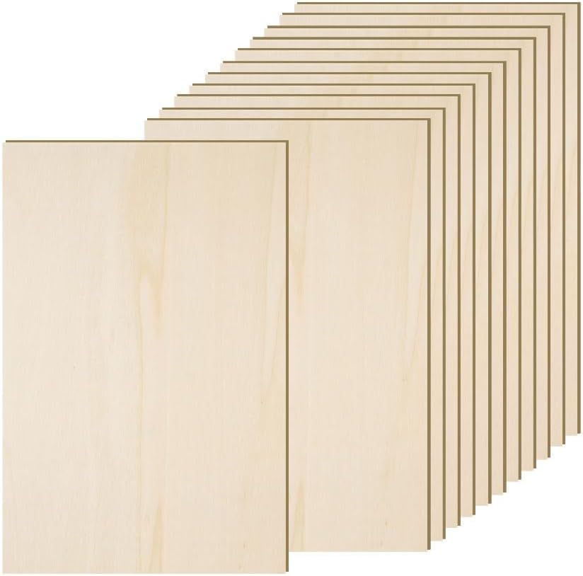 12 Pack 12 x 16 x 1/4 Inch-6mm Thick Basswood Sheets by AWIZOM