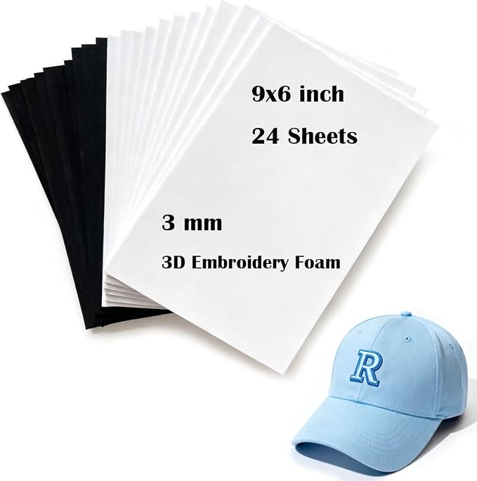 BLOSSIONA 24pcs 3mm Embroidery Foam Sheets by BLOSSIONA