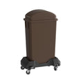 23 Gallon Brown Slim Jim Trash Can with Swing Top Lid and Dolly