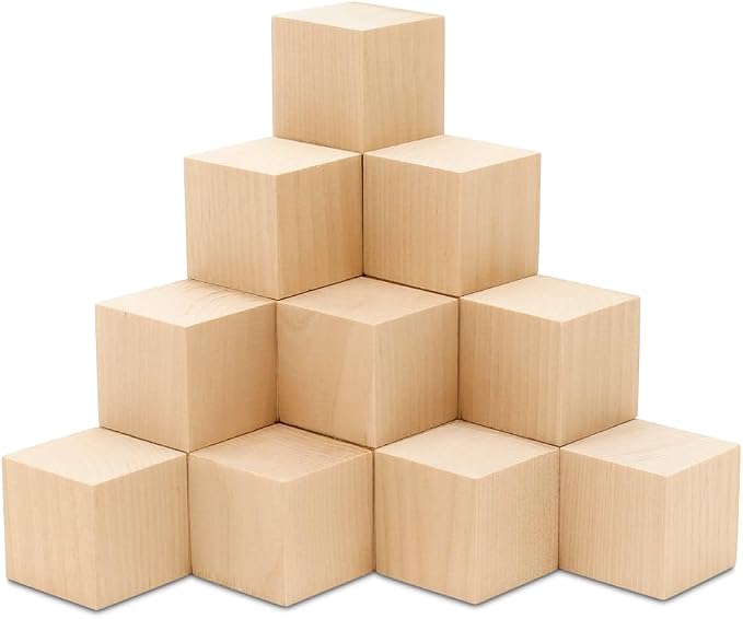 DIY Wood Cubes 2-inch, Wooden Blocks by Woodpeckers