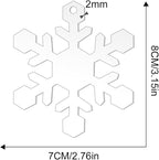 12 Pack Blank Snowflake Ornaments Christmas Hanging Ornaments Clear Acrylic - Image 3