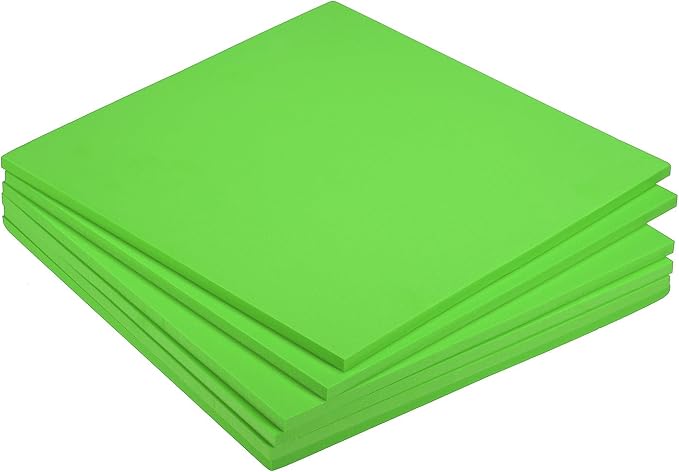 MECCANIXITY EVA Foam Sheets Green 9.8 Inch x 9.8 Inch 7mm Thick Crafts Foam by MECCANIXITY