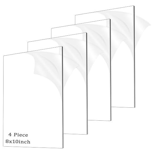 4 Pieces 1/8" Thick Acrylic Sheets, Plexiglass Sheets, Photo Frames by ADTDA