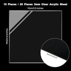 4 x 4 Inches Clear Plastic Acrylic Sheets 0.12 Inch Thick Acrylic Square Panel - Image 2