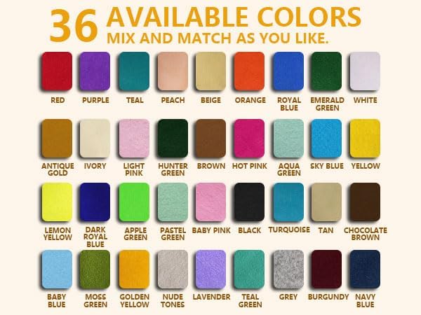 Nude Tones Felt Fabric 36" X 36", 1.6mm Thick Soft and Durable Flexible Craft - Image 3