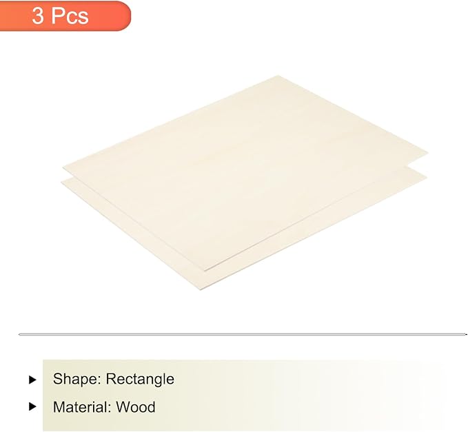MECCANIXITY 3pcs Basswood Sheets 8 x 11.7 x 5/32 Inch Unfinished Wood Boards - Image 3
