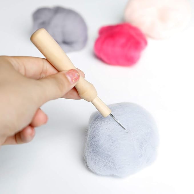 QMNNMA Wool Roving Bulk, 8.82oz Needle Felting Wool-Gray | Wool Roving - Image 5