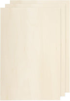 MECCANIXITY 3pcs Basswood Sheets 4 x 12 x 5/32 Inch Unfinished Wood Boards by MECCANIXITY