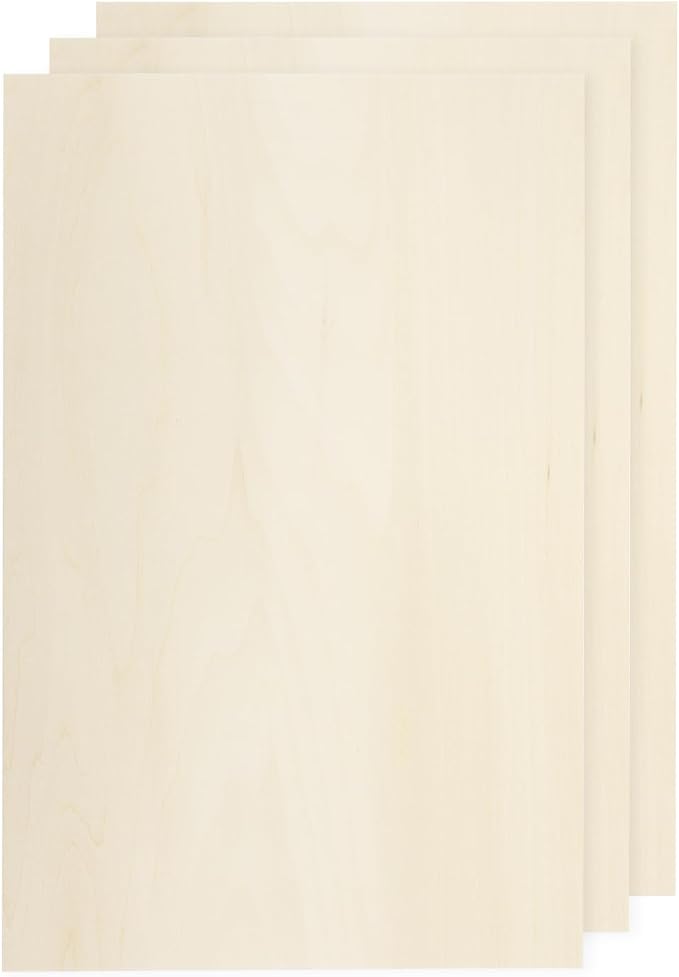 MECCANIXITY 3pcs Basswood Sheets 4 x 12 x 3/16 Inch Unfinished Wood Boards by MECCANIXITY