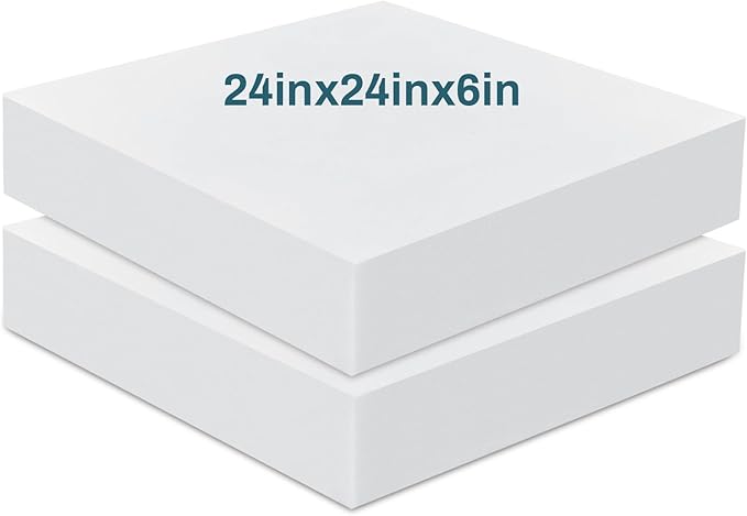 Frienda 2 Pack 6" x 24" x 24"Upholstery High Density Foam Cushion Replacement by Frienda
