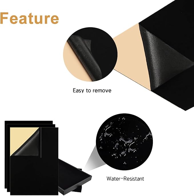 YaoHui 3-Pack Self-Adhesive Felt Sheets, Peel & Stick, A4 Size - Image 3