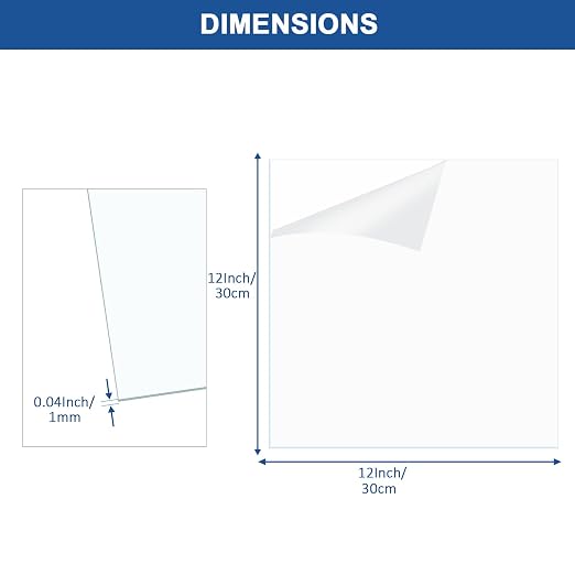 6 Pack Clear Plexiglass Sheets 12×12×0.04InThin PET Plexiglass Sheets - Image 2