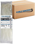 Kable Kontrol Cable Zip Ties Natural White 1, 250 Lbs Tensile Strength by KABLEKONTROL%C2%AE