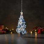 Blue Jay Christmas Tree Acrylic Suncatcher, Faux Stained Glass Indoor Window - Image 3