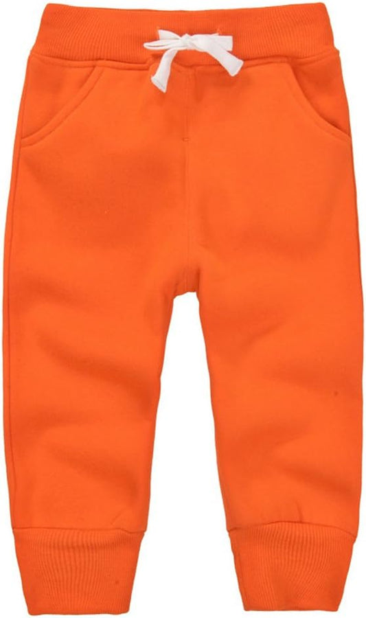 CuteOn Unisex Toddler Jogger Pants Kids Cotton Elastic Waist Winter Baby Sweatpants Pants 1-5Years