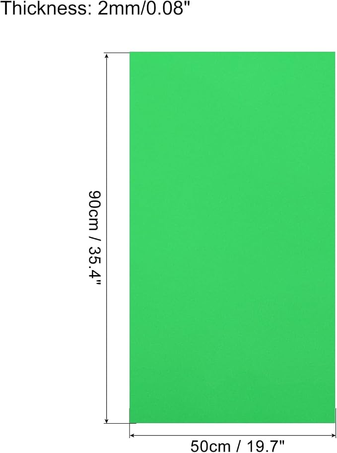 MECCANIXITY EVA Foam Sheets Bright Green 35.4 Inch x 19.7 Inch 2mm Thick Crafts - Image 2