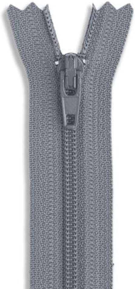 Dark Grey 36" Nylon Coil Zipper Non-Separating Closed End – Replacement Zipper by Metalandbrassco