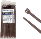Kable Kontrol Brown Zip Ties 11 Inch 100 Pcs, 50 Lbs Tensile Strength, by KABLEKONTROL%C2%AE