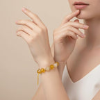 34pcs Natural Yellow Striped Agate Stone Beads - Image 5