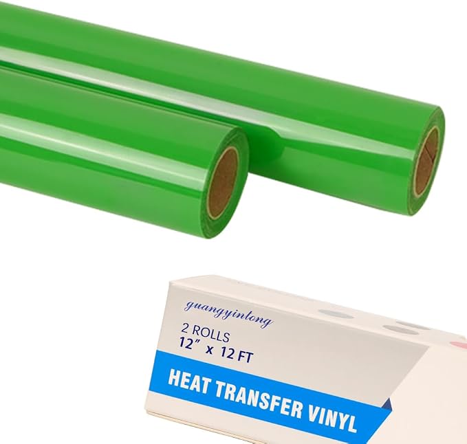 guangyintong Fruit Green Heat Transfer Vinyl HTV Rolls, 2 Rolls 12" x 12ft by guangyintong