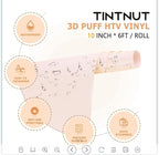 Tintnut Ivory Color Puff Heat Transfer Vinyl Roll, easy cut & weed, stretch - Image 2