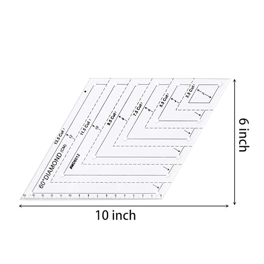 1 Pc Transparent Quilting Templates Ruler, - Image 2