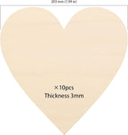 HOIGON 30 PCS 8 Inch Large Wooden Hearts, 1/8 Inch Thick Unfinished Wood Heart - Image 2