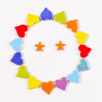 200g Ceramic Mosaic Tiles Pieces, Heart Star Oval Round Flower Shape Mosaics - Image 2
