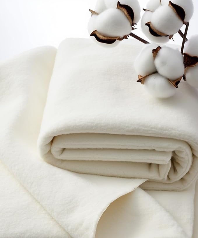 Quilt Batting King Size for Quilting, Natural Cotton Batting Fabric for Sewing - Image 2