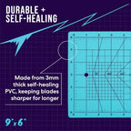 Zoid 9" x 6" Self-Healing Cutting Mat, PVC Grid Mat, Crafting and Sewing Mat - Image 3