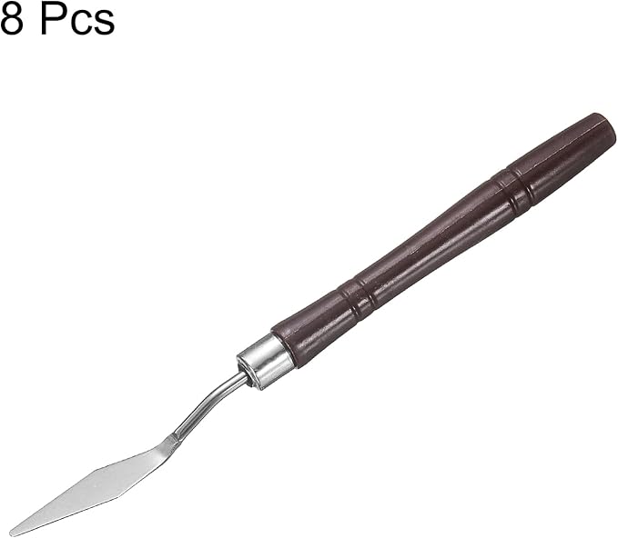 HARFINGTON 8pcs Palette Knife Painting Tool 6.3" Pointed Stainless Steel Blade - Image 3