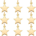 Beebeecraft 20Pcs Flat Star Charms 18K Gold Plated Brass Five-Pointed Star by Beebeecraft