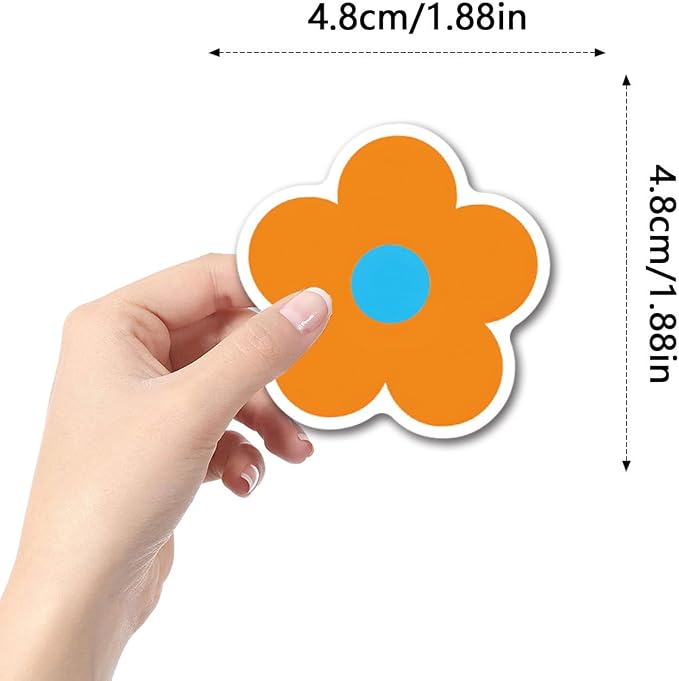 62PCS Colorful Flower Stickers, Waterproof PVC Vinyl Cute Floral Decals - Image 7