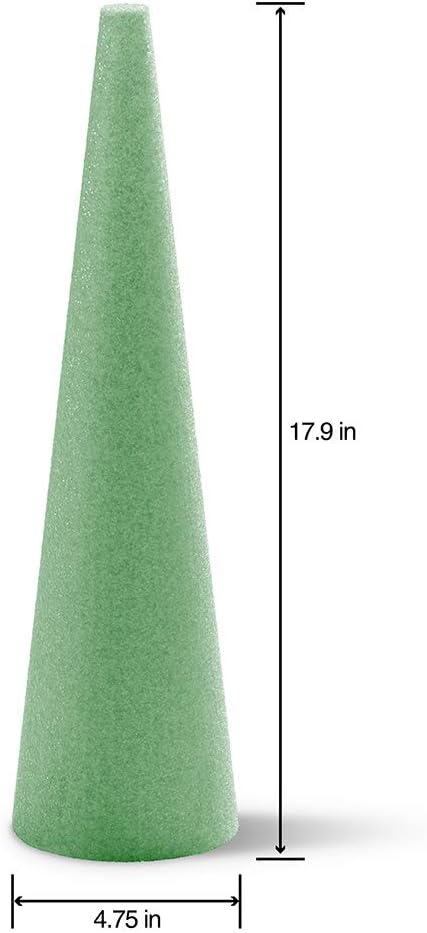 FloraCraft FloraFōM Cone 4.75 Inch x 17.9 Inch Green - Image 2