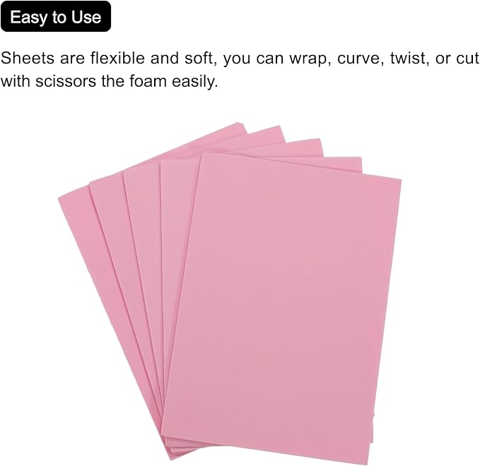 MECCANIXITY EVA Foam Sheets Pink 7.6 Inch x 5.9 Inch 2mm Thickness - Image 4